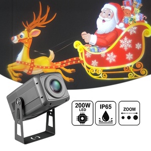 200W LED Advertising Outdoor Zoom Gobo <strong>Projector</strong> with <strong>360</strong> Rotation &amp; Rainbow Effect IP65 10CH DMX Christmas Projection Light - Product Image 1