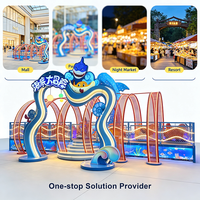 Manège OceanAdventure : Aventure Sous-Marine sur Rail Électrique avec Arche LED Personnalisable en Option pour les Salons Professionnels Mobiles