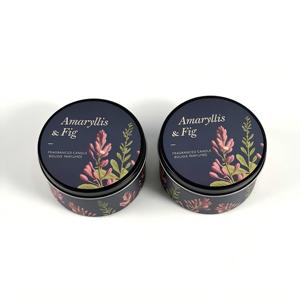 Bougie parfumée artisanale en gros sous marque privée, en boîte métallique, <span class=keywords><strong>Amaryllis</strong></span> & Figue Naturelle, pour les fêtes, Diwali, les voyages et les spas - Product Image 4