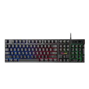 <span class=keywords><strong>Clavier</strong></span> rétroéclairé par LED ergonomique câblé à 104 touches avec touches multimédia pour les joueurs sur PC/ordinateur portable et le bureau - Product Image 2