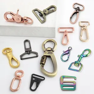 Nolvo Tas Tangan Carabiner Putar Logam 13Mm 20Mm Grosir Kait Lobster Ganda G Kait Anjing Kait Putar Dompet Perangkat Keras