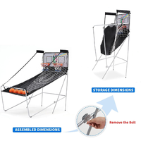 Jeu d'arcade de basket-ball pliable à double tir avec 8 modes de jeu et notation électronique pour intérieur et extérieur