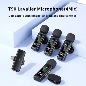 ชุดไมโครโฟนไร้สาย T90 4 in 1 พร้อมกล่องชาร์จ ไมค์รีเวิร์บ และลำโพงภายนอก ไมค์หนีบขนาดเล็ก สำหรับ YouTube Podcast ถ่ายทอดสด - Product Image 4