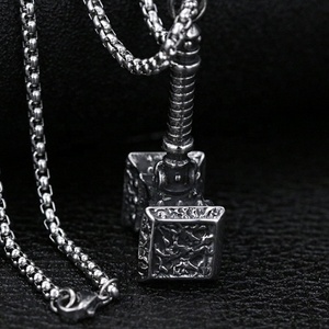Jewelry Manufacturers Charm Stainless Steel <b>Titanium</b> Plated Jewelry <b>Hammer</b> Thor's <b>Hammer</b> Necklace Cheap Price China Factory - Product Image 6