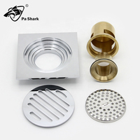 Drain de sol innovant en laiton chromé argenté brillant, écologique, 12*12 cm, pour salle de bain, élimination des odeurs, collecteur de déchets