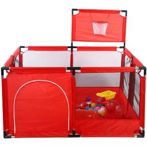 Box per Bambini Moderno Pieghevole da Interno, da Viaggio e da Campeggio, con Cancello, Recinzione di Sicurezza per Bambini con Cestino, per Camera da Letto e Soggiorno, in Plastica - Product Image 4