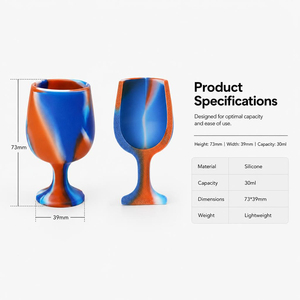 Verre à vin en silicone incassable, qualité alimentaire, sans BPA, portable, pliable, pour le camping, les voyages en plein air, les pique-niques - Product Image 2