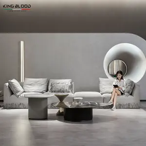 Sang trọng ý hiện đại Thiết kế độc đáo couch Frosted da vải sofa ghế phòng khách Modular sofa cắt