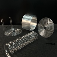 Tubo Espiral de Vidrio de Cuarzo Transparente, Tubo Helicoidal Doble con Servicios de Doblado/Soldadura/Corte, 99.95% Puro, Libre de Ozono
