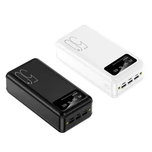 OEM 로고 휴대용 슈퍼 대용량 충전기 듀얼 LED 조명 3 출력 3 입력 Powerbank 50000mAh 전원 은행