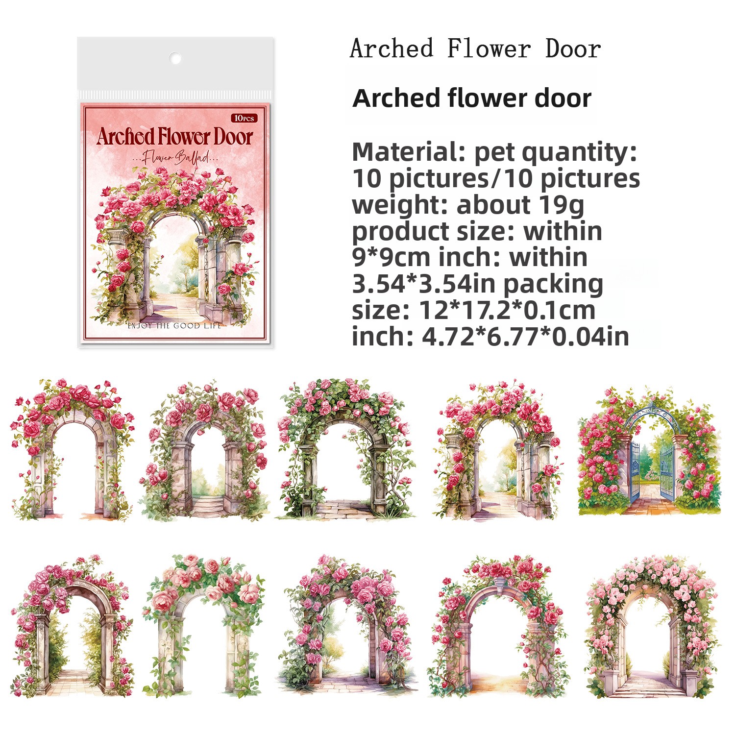 Una puerta de flores arqueada