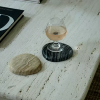 Sous-verres en marbre naturel en gros, forme galet irrégulière, sous-verres en pierre, décoration de table nordique, tapis de tasse avec logo personnalisé