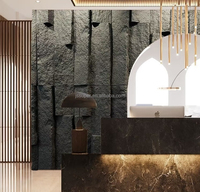 Nouveauté Panneaux muraux modernes 3D en fausse pierre Enveloppe de colonne en T en PU Pierre artificielle décorative pour hôtel