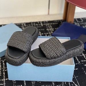 Luxury High Quality Women's Woven <b>Sandals</b> Fashion Brand Thick Soled Beach Slippers Summer Lightweight Casual Round Toe <b>Sandals</b> - Product Image 2