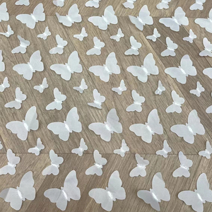 Tessuto in Tulle con Ricamo 3D di Farfalle Leggere, Disponibile in Bianco/Nero/Blu e Altri Colori - Product Image 6