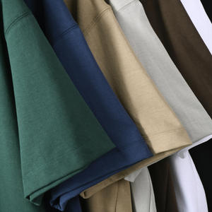 T-Shirt con Logo personalizzato 280Gsm 300gsm 320Gsm in cotone 100% manica corta a tracolla in bianco pesante oversize da uomo - Product Image 2