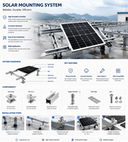 Systèmes de montage photovoltaïque Zhongxin avec rail en aluminium anodisé, résistance au vent de 60 m/s, pour toitures en tuiles, usage industriel, surfaces en béton