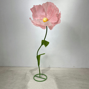 Flores de Papel Gigantes de Amapola para Decoración de Bodas, Adornos Artificiales para Ventanas de Hotel, Venta Directa al por Mayor - Product Image 4