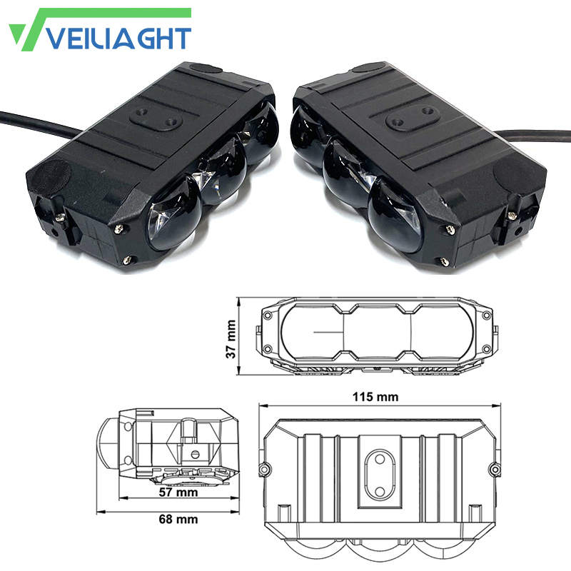 New 90W BIF Led Car Grille Light with 3 Projector Lens LED Work Light Rectangle Head Lighting with High Low Beam for Automobile · image 6