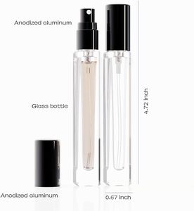 Venta al por mayor personalizado 2ml 3ml 5ml 8ml 10ml plástico aluminio vidrio Spray negro vacío Perfume probador botella - Product Image 2