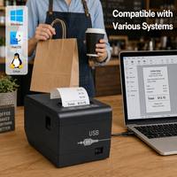 Impresora Térmica de Recibos ED808 de 80 mm con Cortador Automático, WiFi, Sistema POS para Cocina y Restaurante, Impresión Directa de Escritorio, Fabricante
