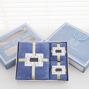 Jin Ao Coral Fleece Towel <b>Gift</b> <b>Box</b> Set 35x75 70x140 Three-Piece Wedding <b>Gift</b> - Product Image 4