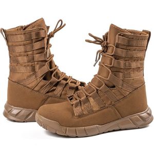 DFDB01 Men Tactical <b>Boots</b> Suede Brown All Seasons Outdoor Durable PU Adult Mesh Fabric for Outdoor <b>Hiking</b> Training Winter Season - Product Image 3