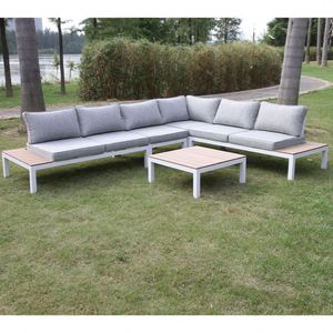 Muebles de Jardín de <span class=keywords><strong>Aluminio</strong></span> al por Mayor, Sofás de Jardín Contemporáneos, Sofá de Jardín en Forma de L para Hoteles - Product Image 5