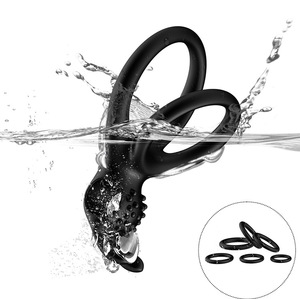 Juguete Sexual, Anillo Vibrador de Silicona para Hombre, Producto Sexual para Retrasar la Eyaculación, Juguetes de Masturbación Masculina, Anillo para Pene - Product Image 4