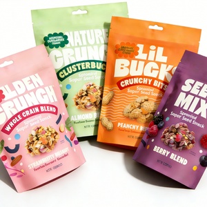 ถุงซิปล็อคแบบตั้งได้ พิมพ์ลายตามสั่ง เกรดอาหาร ผิวด้าน ปิดผนึกได้ สำหรับขนมขบเคี้ยว ถั่ว ผลไม้อบแห้ง บรรจุภัณฑ์พลาสติกไมลาร์ - Product Image 1