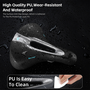 Selle de vélo WEST BIKING avec amortisseur, imperméable, en silicone PU, creuse, pour course, vélo de montagne, remplacement - Product Image 2