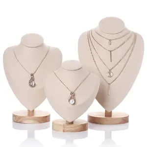 MY-70 Bamboo Necklace Display Chain Bust Stand Holder For Show Jewelry Organizer