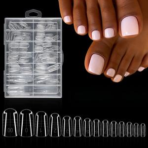 Kit <span class=keywords><strong>de</strong></span> 140 Moules pour <span class=keywords><strong>Ongles</strong></span> d'Orteil, 15 Tailles, en Polyéthylène, Couverture Complète en Gel, Réutilisables pour Extension d'<span class=keywords><strong>Ongles</strong></span> en Acrylique, Soin des Pieds - Product Image 1