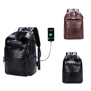 Nuovo Zaino di Lusso da Designer <span class=keywords><strong>in</strong></span> <span class=keywords><strong>Pelle</strong></span> PU da 15.6 Pollici per Uomo, Marrone Chiaro, Impermeabile con Porta USB e Chiusura a Cerniera - Product Image 2