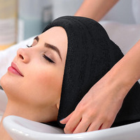 Logo personnalisé Spa professionnel Serviette faciale en microfibre noire douce Serviettes de coiffure en coton pour salon de coiffure