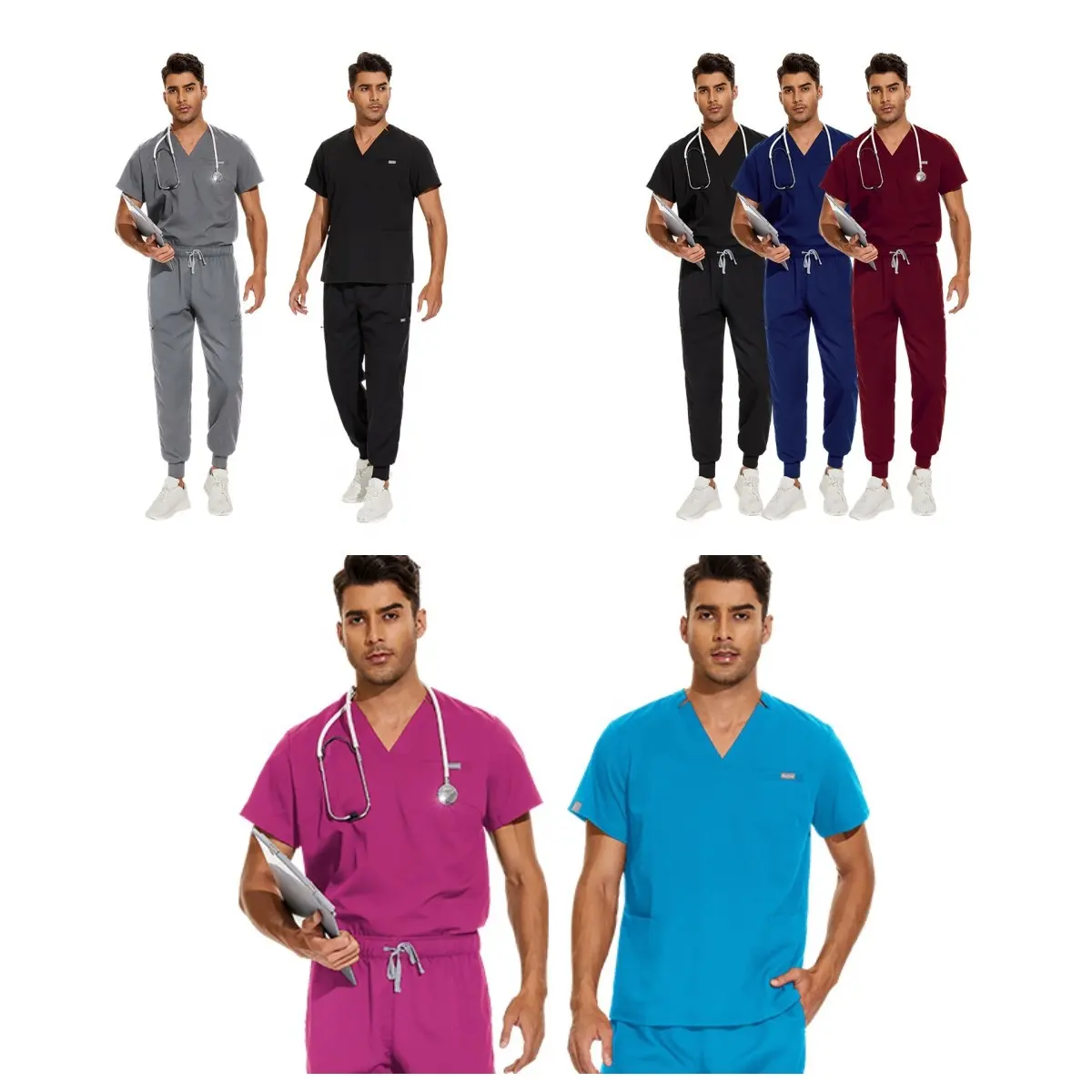 Logo personnalisé soins infirmiers gommage ensembles hôpital uniforme médecin vêtements de travail uniformes chirurgicaux gommages médicaux usine approvisionnement en gros