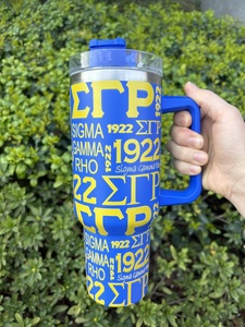 Custom greco rosso Delta Sigma Theta Sororities Tumblers 40oz acciaio inox blu Zeta Phi Beta tazze da viaggio con paglia - Product Image 3