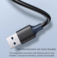 Cable de Extensión USB 3.0 Largo de 5 Gbps, Macho a Hembra, Compatible con Cámara Web, Auriculares VR, Impresora, Disco Duro, Negro