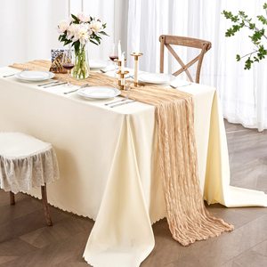 Beige Cheesecloth <strong>Table</strong> <strong>Runners</strong> Gauze <strong>Table</strong> <strong>Runners</strong> Boho <strong>Table</strong> <strong>Runners</strong> for Bridal Shower Wedding Birthday Party Decorations - Product Image 5