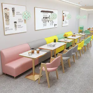 현대 디자인 대중음식점 이용된 부스 좌석 다수 색깔을 가진 retro 소파 세트 다방 벤치 착석 대중음식점 가구