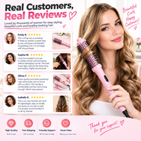 Brosse chauffante pour boucler les cheveux, fer à friser rond chauffant, outil de coiffage volumisant pour la maison et le salon