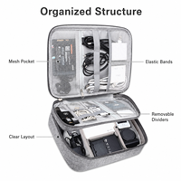 Organisateur électronique imperméable en Oxford, sac de voyage multi-couches portable, étui durable pour accessoires numériques, logo personnalisé