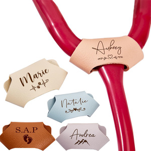 Eenvoudig Lederen Stethoscoop Naambordje Pu Lederen Stethoscoop Naammerk Verpleegstersnaambord Arts Ziekenhuis Cadeau Accessoires - Product Image 1