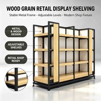 Étagère de présentation en bois et métal pour snacks, gondole de supermarché, vitrine de vente au détail pour bonbons et biscuits, présentoir de magasin personnalisé OEM