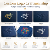 Boîtes à bijoux de luxe en cuir PU avec logo personnalisé, coffret cadeau en velours noir pour bagues, bracelets, colliers et pendentifs, ensemble de bijoux