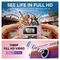 Cámara Llavero G6PRO 1080P, Mini Cámara Digital con Pantalla de 0.97 Pulgadas, 21 Filtros con Luz Auxiliar, Cámara Portátil para Niños