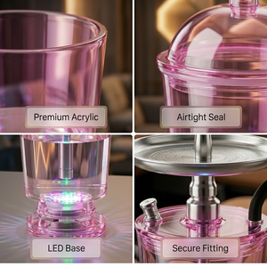 En gros, Mini Chicha Portable avec Lumière LED, <span class=keywords><strong>Logo</strong></span> Personnalisé, Ensemble Complet pour Voyage et <span class=keywords><strong>Voiture</strong></span> - Product Image 4