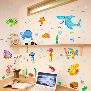 Biển Đại Dương Dán Tường Trang Trí Cho Nhà Home Living Room Kids Phòng Ngủ Phòng Tắm Nhà Vệ Sinh Vinyl Decals Mural Trang Trí - Product Image 4