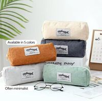 Kleines Federmäppchen mit Großer Kapazität und Hai-Motiv, Graue Reißverschlusstasche für Büro-Schreibwaren-Organizer