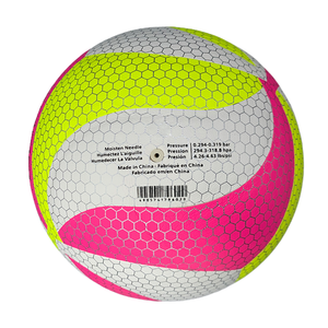 Microfibra PU Hexagon Print Voleibol Blanco/Rosa/<span class=keywords><strong>Verde</strong></span> Tamaño 5 PU <span class=keywords><strong>Pelota</strong></span> <span class=keywords><strong>de</strong></span> voleibol <span class=keywords><strong>de</strong></span> cuero para partido profesional - Product Image 3